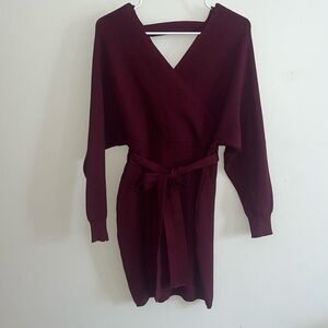 Maroon Knitted Dress Size M